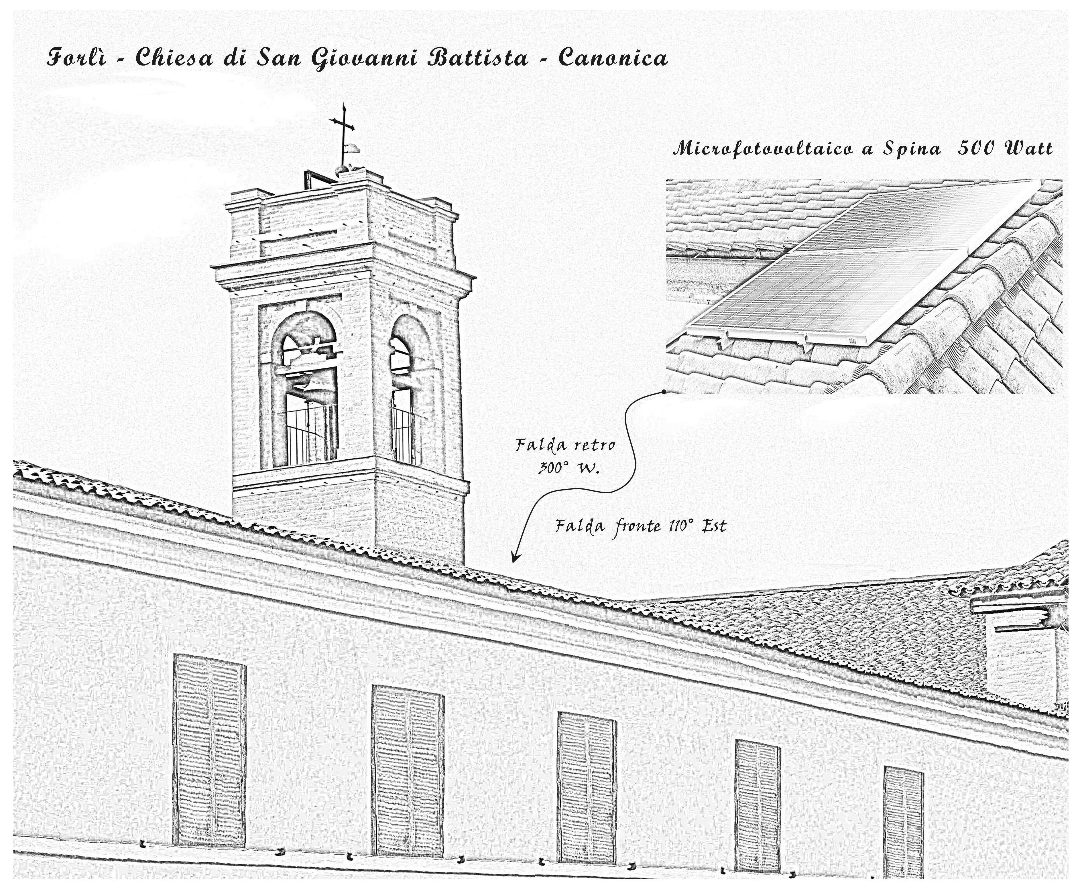 "FRATELLO  SOLE  ENTRA  IN  CANONICA"
un microfotovoltaico per San Giovanni Battista in Forlì